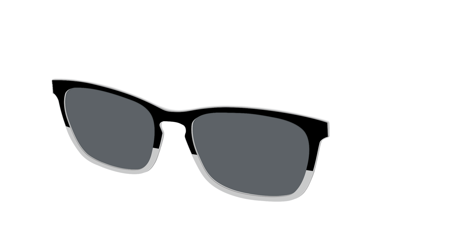 The Polarized Black to Gray Crystal Split Sun Top - Angle Top Image - Pair Eyewear