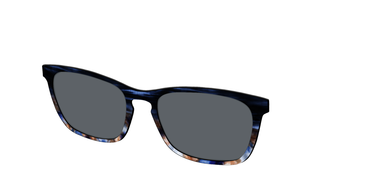 The Polarized Blue Horn Tortoise Sun Top - Angle Top Image - Pair Eyewear