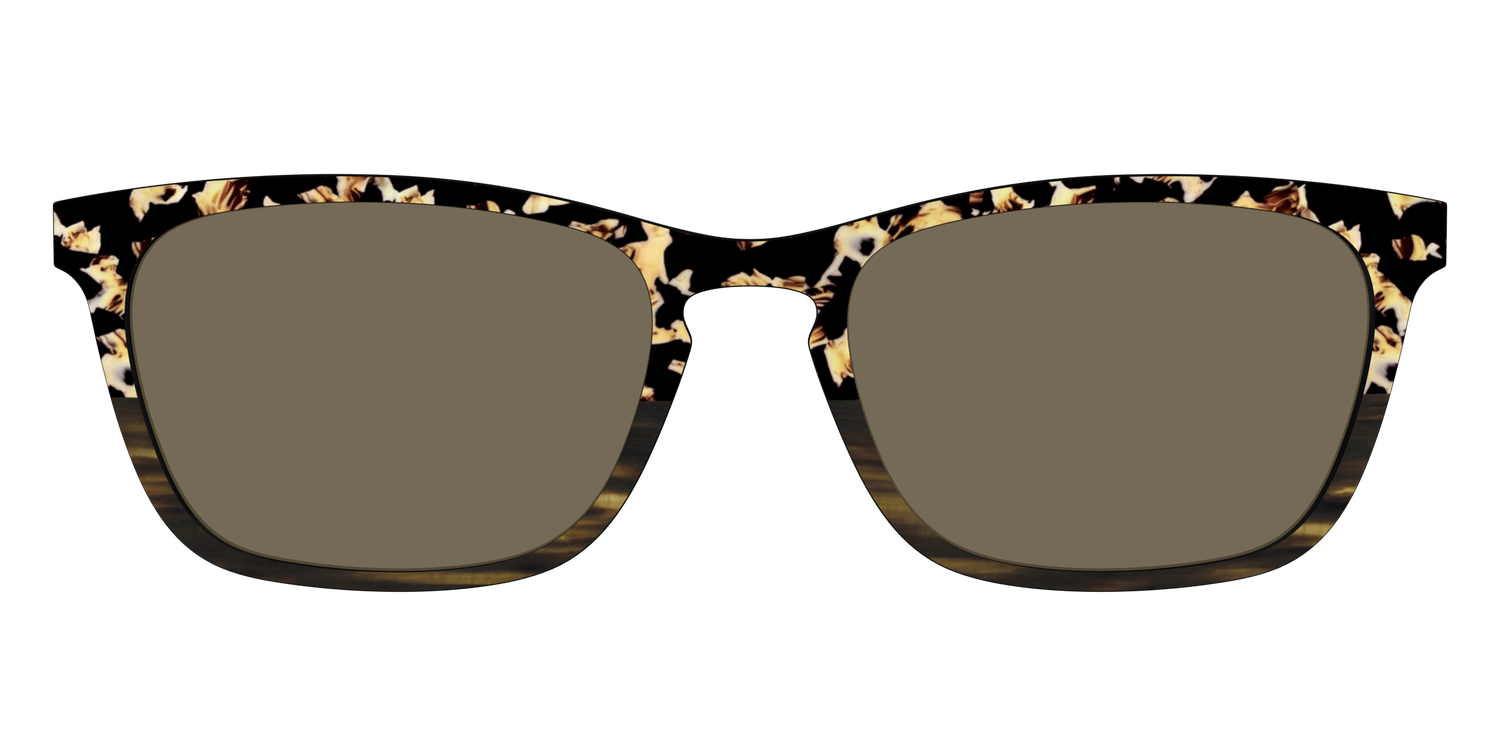 The Polarized Caramel Tortoise Horn Split Sun Top - Front Top Image - Pair Eyewear