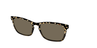 The Polarized Caramel Tortoise Horn Split Sun Top - Angle Top Thumbnail - Pair Eyewear