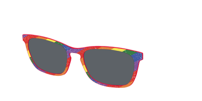 The Polarized Traditional Pride Flag Glitter Sun Top - Angle Top Thumbnail - Pair Eyewear