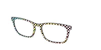 The Rainbow Foil Check - Angle Top Thumbnail - Pair Eyewear