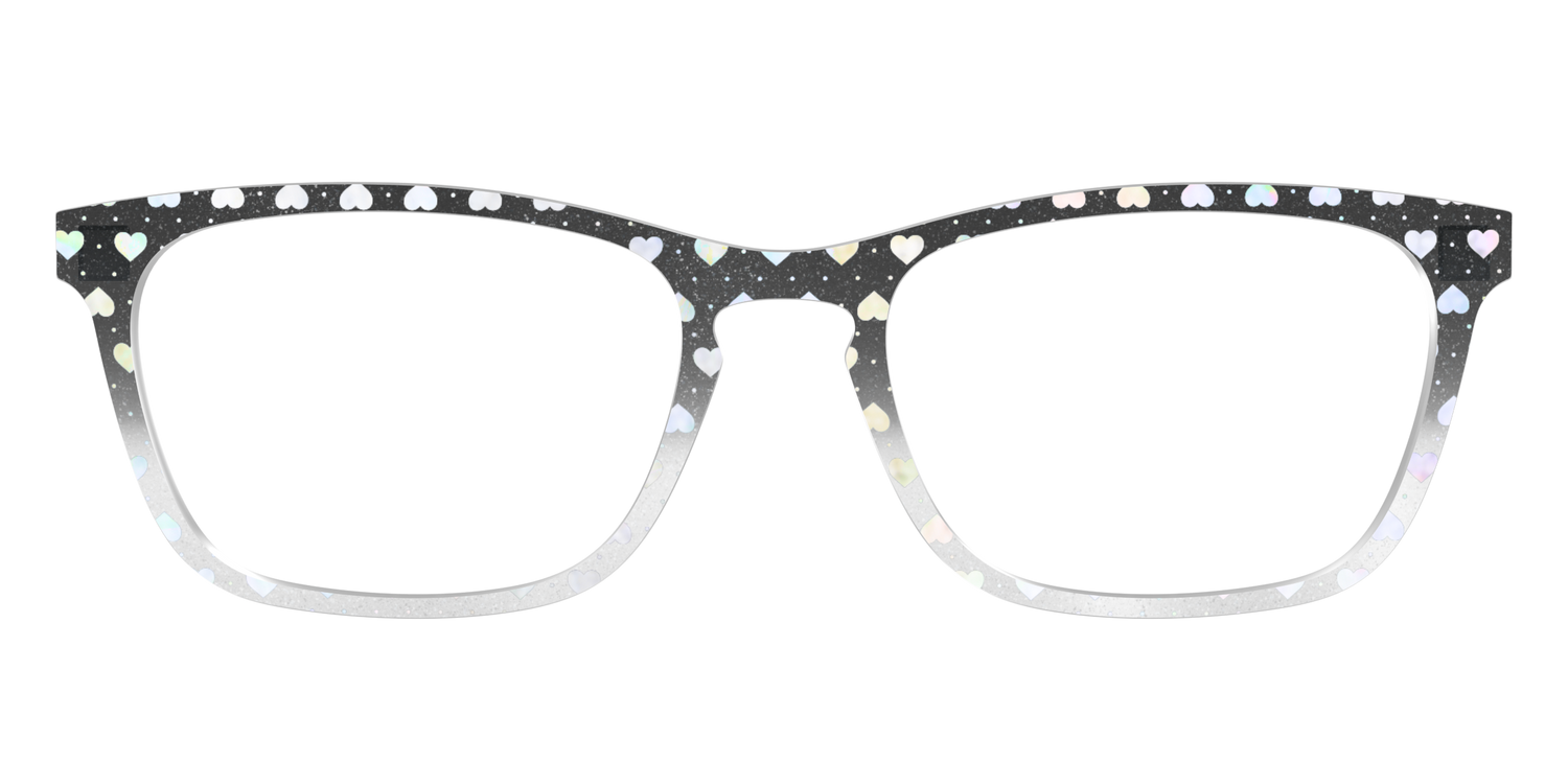 The Rainbow Foil Hearts Gradient Crystal - Front Top Image - Pair Eyewear