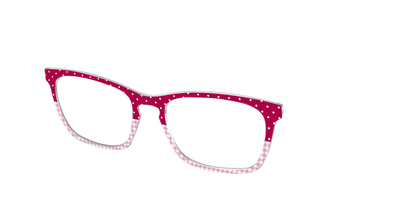 The Raspberry Pin Dot Split - Angle Top Thumbnail - Pair Eyewear