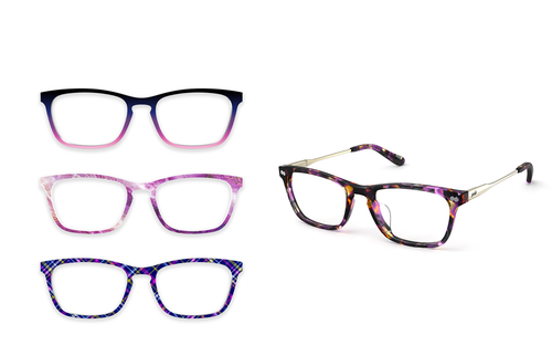 The Casper - Purple Confetti Tortoise Acetate Gold Metal - Pair Eyewear