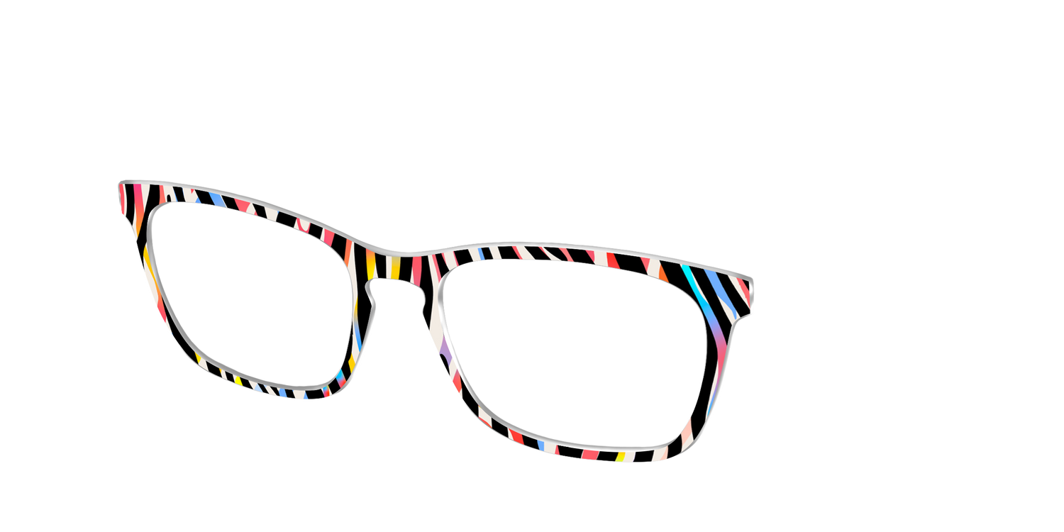 The Vivid Zebra Stripes - Angle Top Image - Pair Eyewear