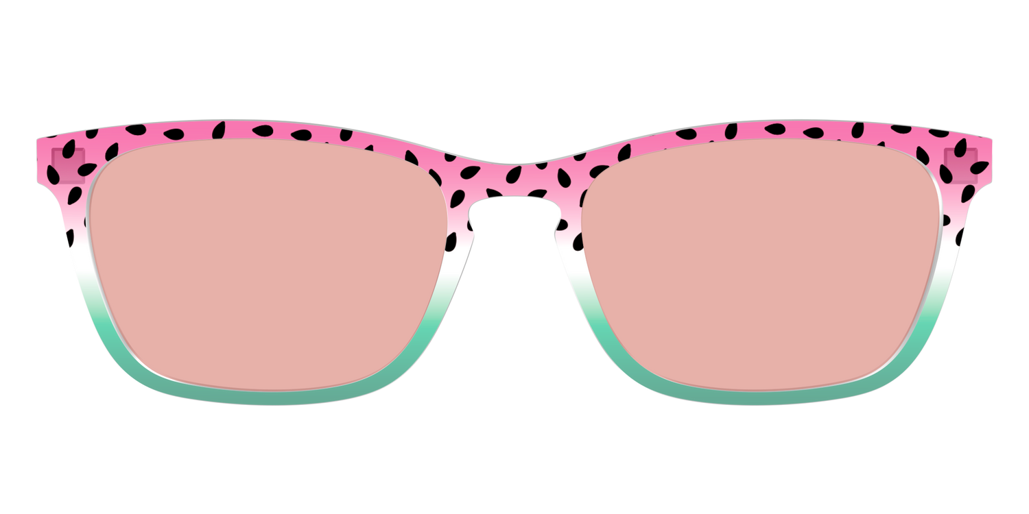 The Watermelon Crystal with Coral Pink Lens - Front Top Image - Pair Eyewear
