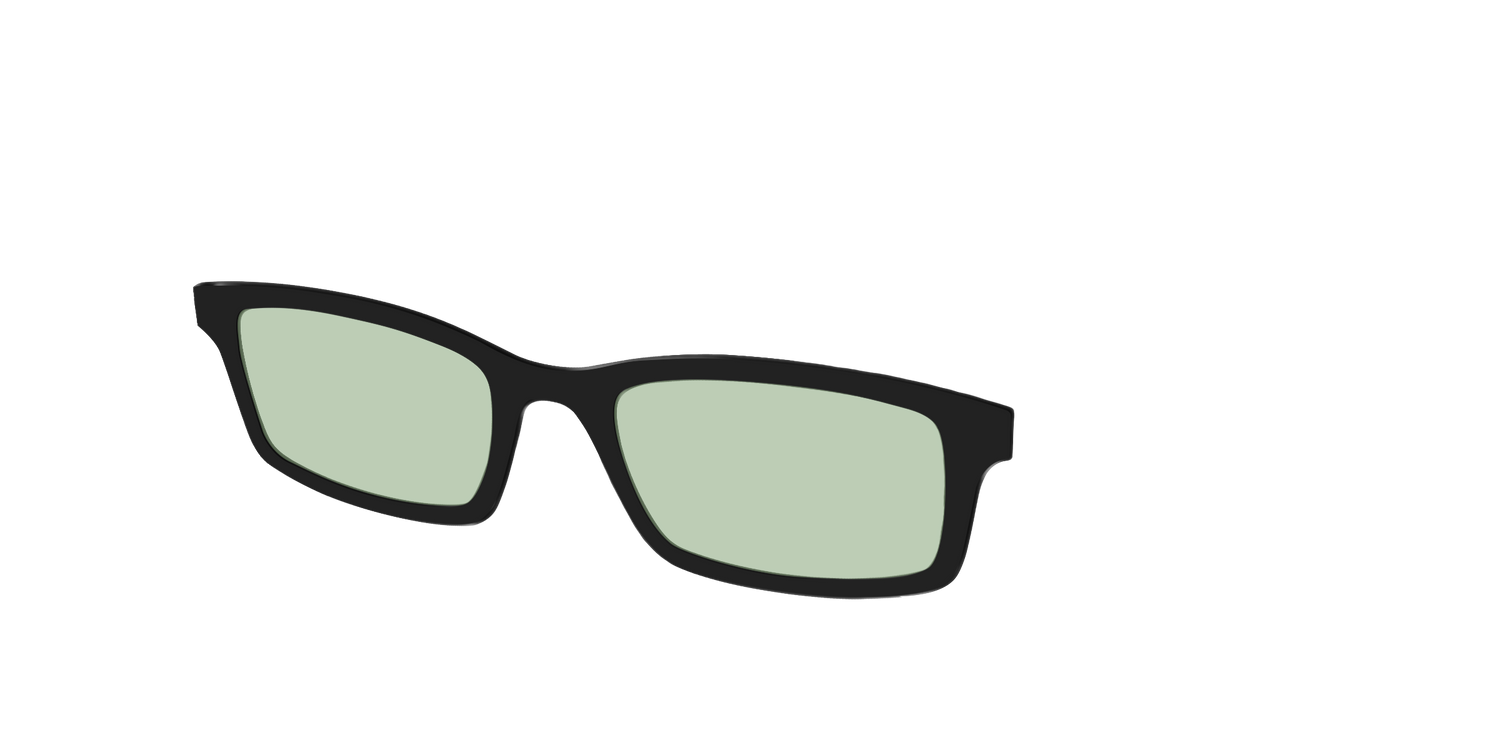 The Black With Sage Green Lens - Angle Top Image - Pair Eyewear