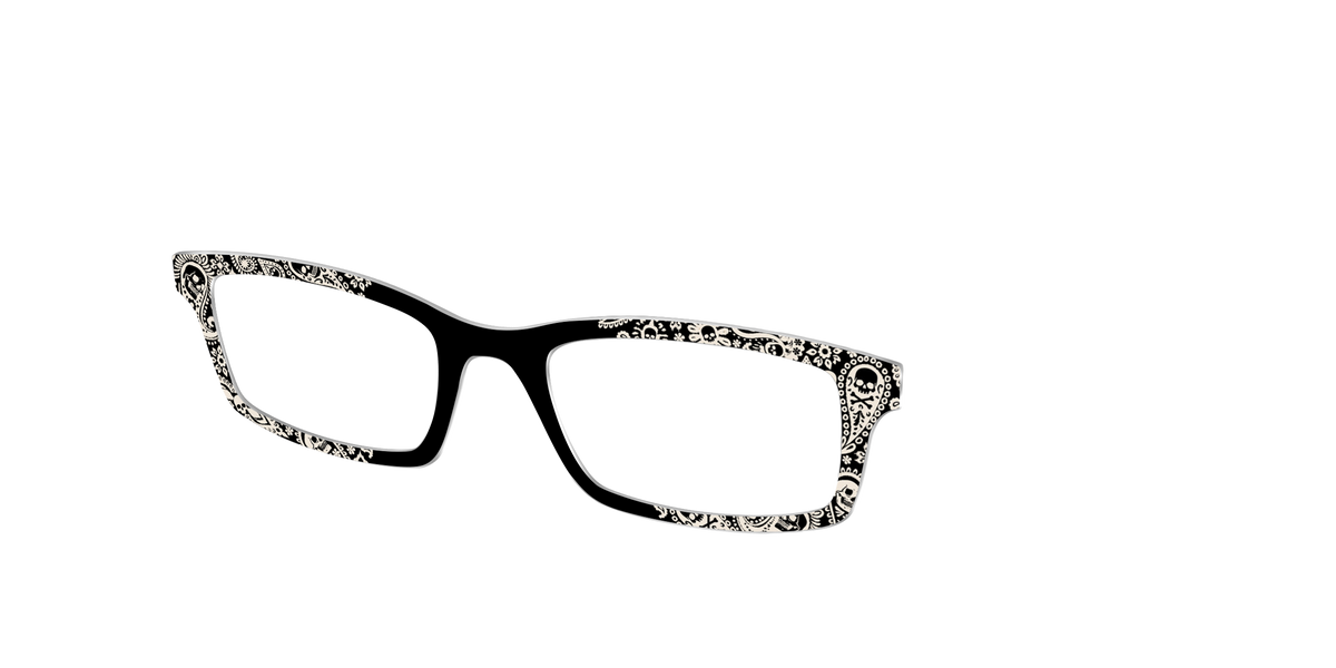 The Bone White Paisley - Angle Top Image - Pair Eyewear