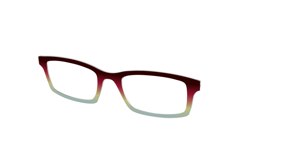 The Cherry to Frosted Mint Gradient - Angle Top Image - Pair Eyewear