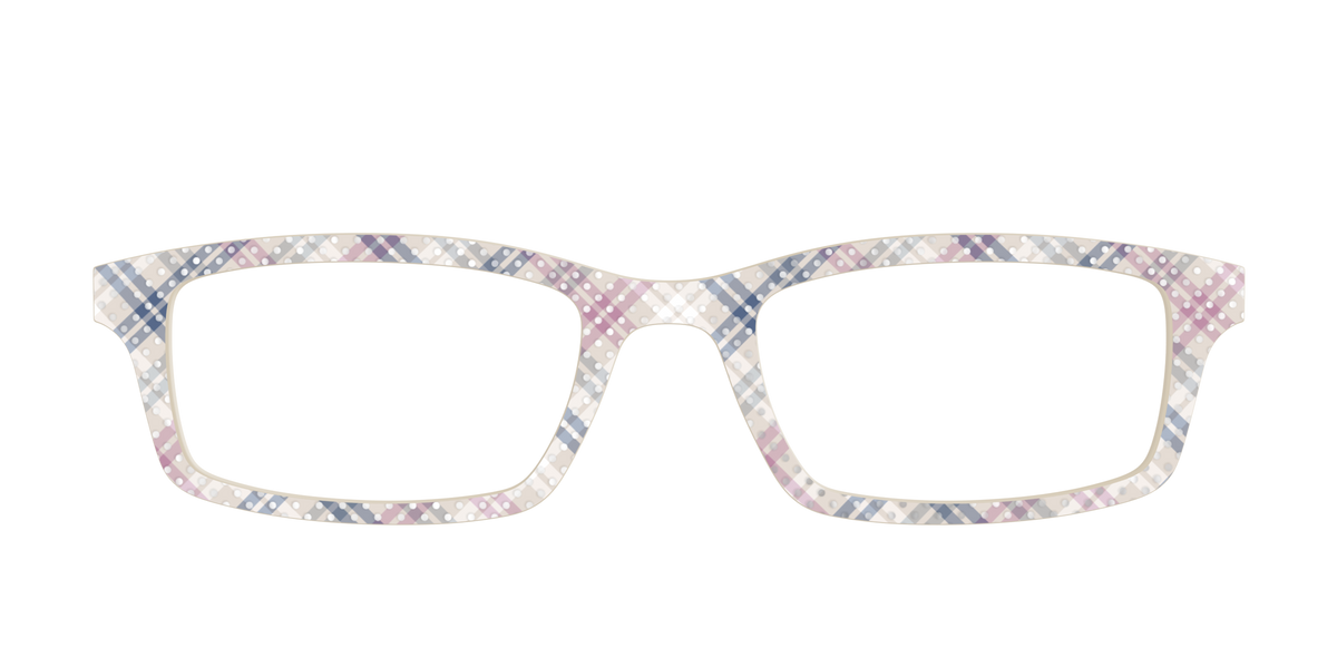 The Chiffon Plaid with Silver Foil Polka Dots - Front Top Image - Pair Eyewear
