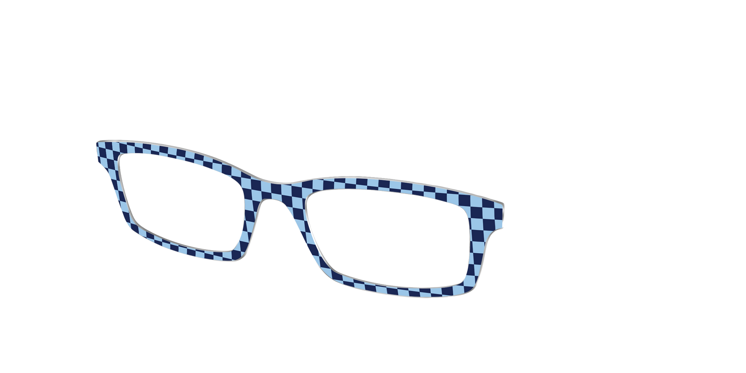 The Cobalt Check - Angle Top Image - Pair Eyewear