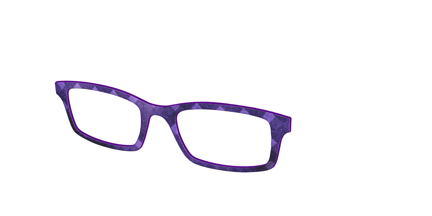 The Eggplant Geo - Angle Top Image - Pair Eyewear