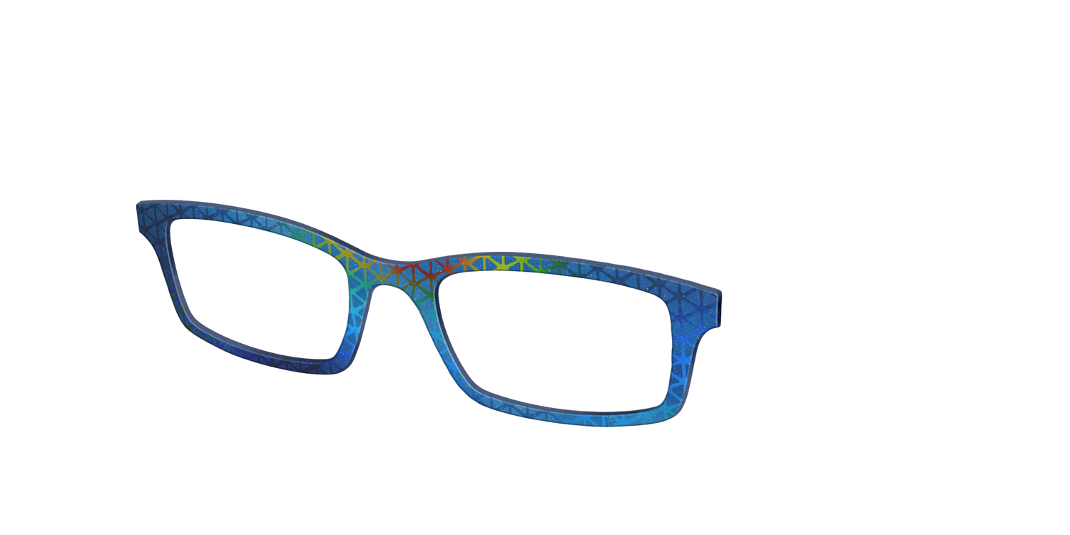 The Gleaming Blue Triangles - Angle Top Image - Pair Eyewear
