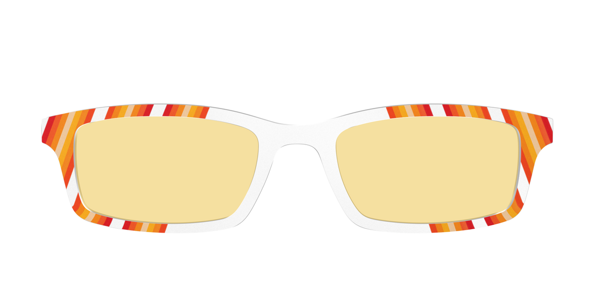 The Groovy Stripes with Citrine Yellow Lens - Front Top Image - Pair Eyewear