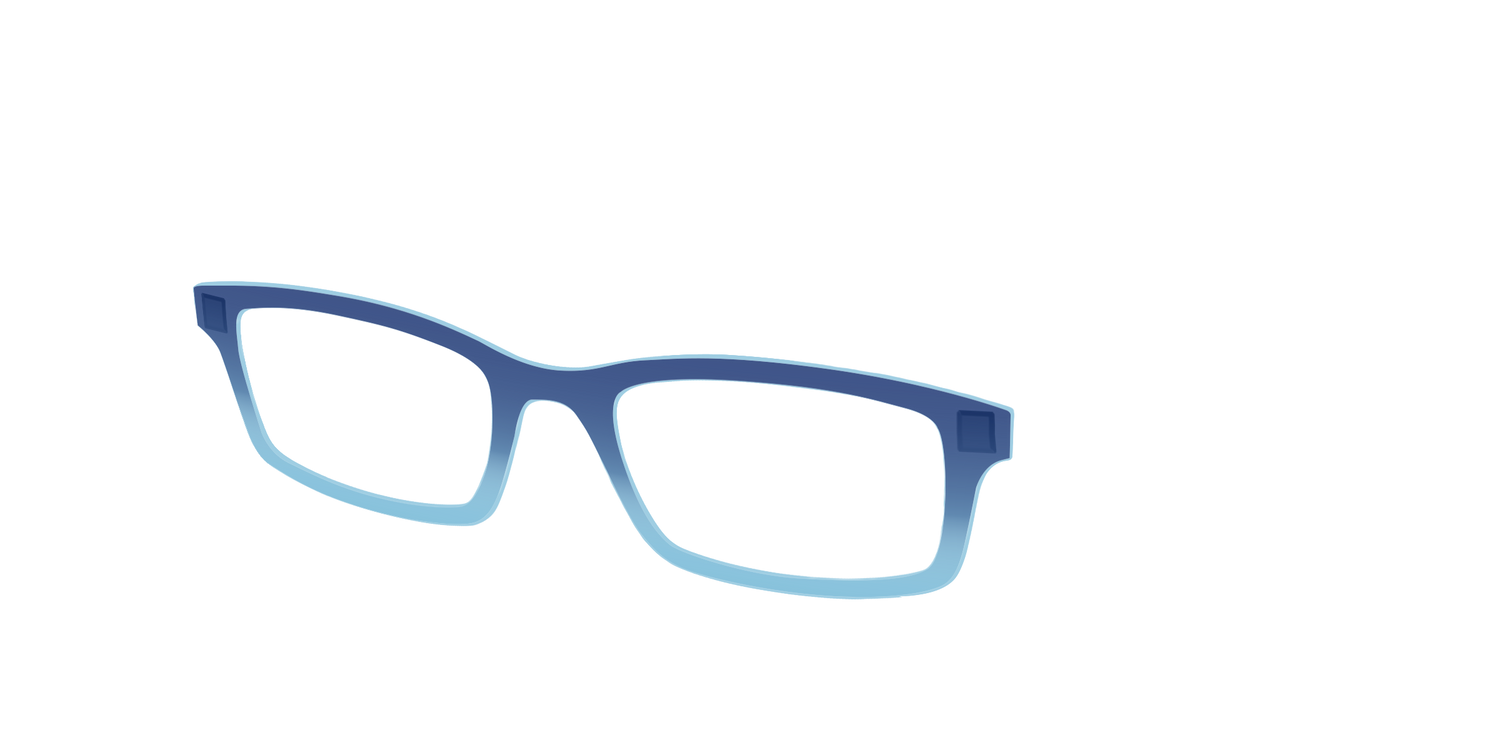 The Indigo to Sky Blue Gradient Crystal - Angle Top Image - Pair Eyewear