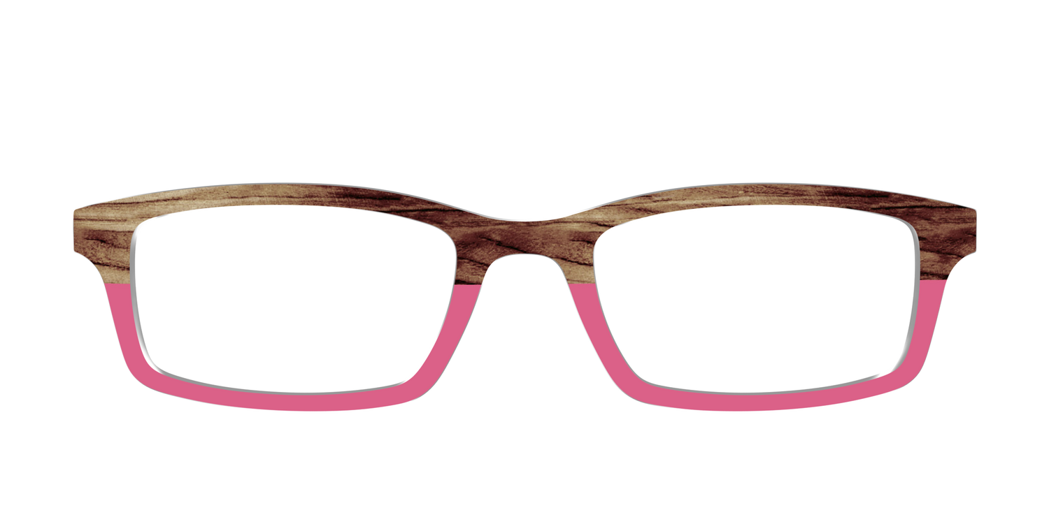 The Melon Pink Wood Split - Front Top Image - Pair Eyewear