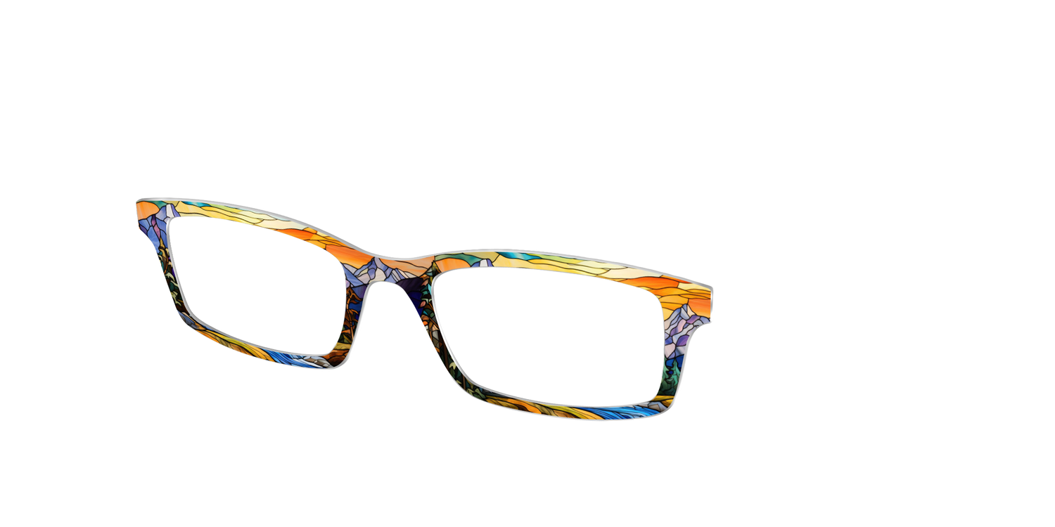 The Mountainscape Stained Glass - Angle Top Image - Pair Eyewear