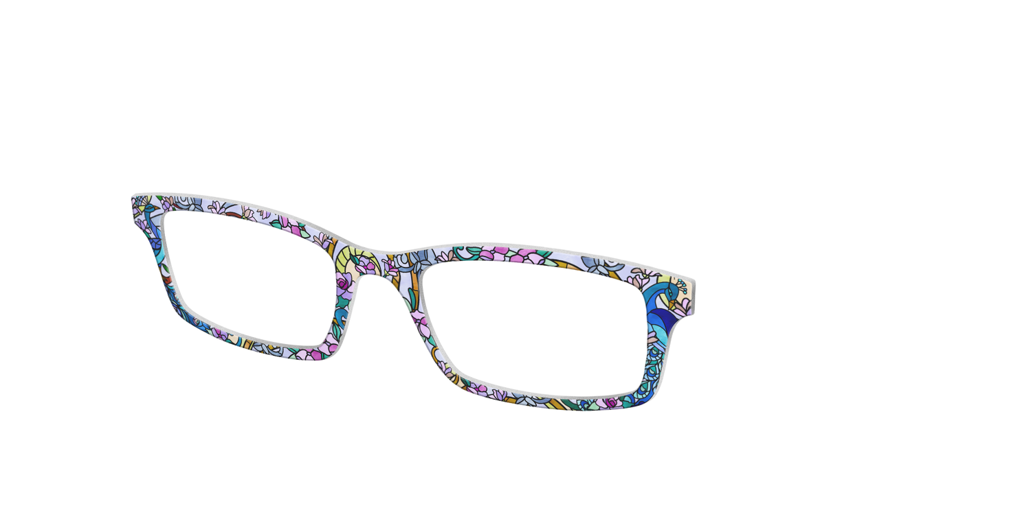 The Peacock Stained Glass - Angle Top Image - Pair Eyewear