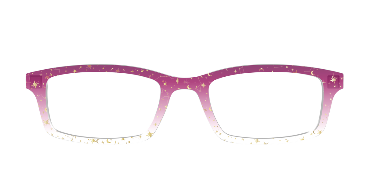 The Pink Ombre Gold Foil Crystal - Front Top Image - Pair Eyewear