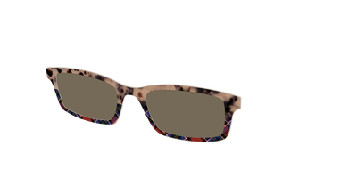 The Polarized Cookie Dough Tortoise & Plaid Split Sun Top - Angle Top Thumbnail - Pair Eyewear