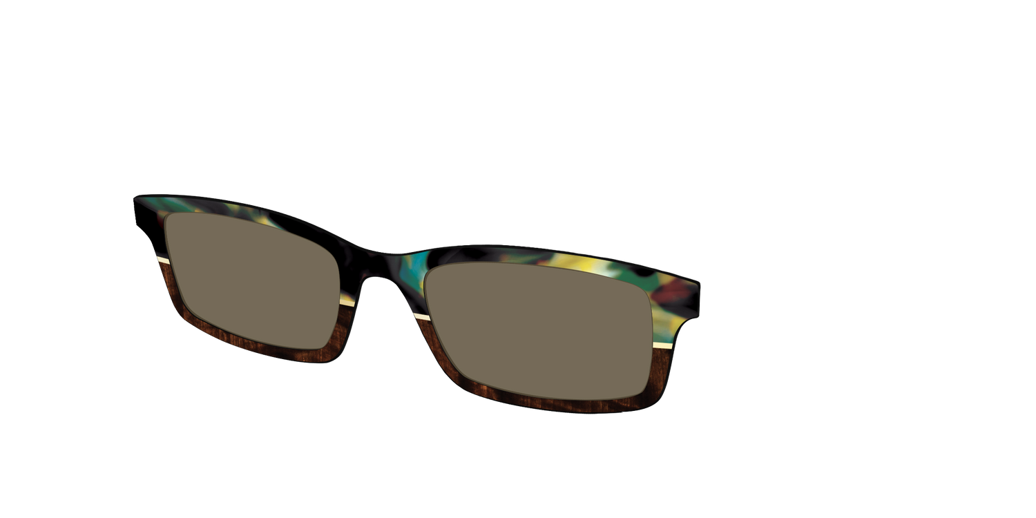 The Polarized Mirage Split with Gold Foil Sun Top - Angle Top Image - Pair Eyewear