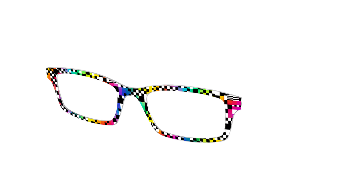 The Prismatic Check - Angle Top Image - Pair Eyewear