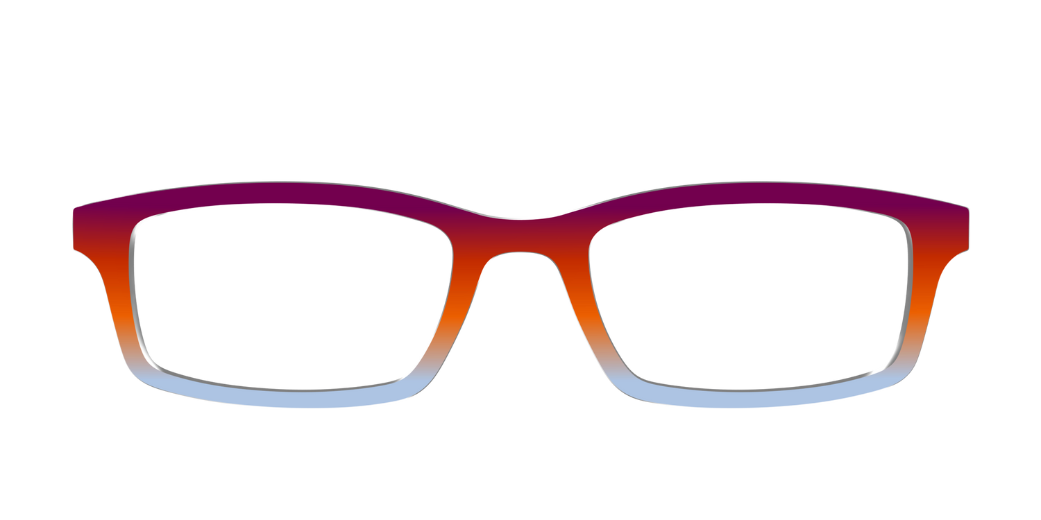 The Raspberry to Periwinkle Gradient - Front Top Image - Pair Eyewear