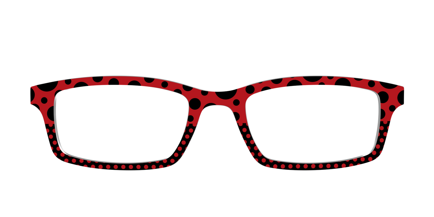 The Red Spotted Split - Front Top Image - Pair Eyewear