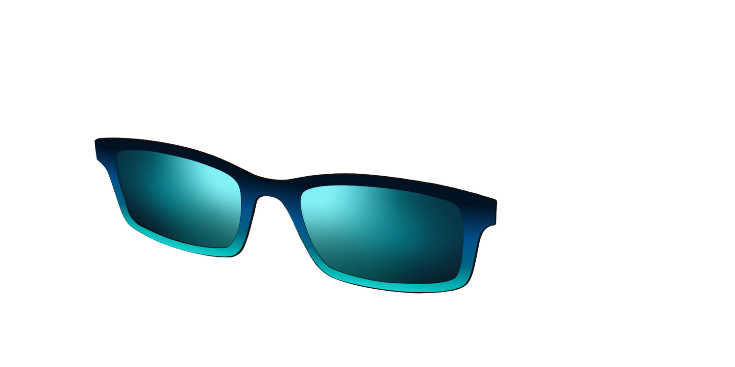 The Polarized Royal Blue to Seafoam Gradient Sun Top - Angle Top Image - Pair Eyewear