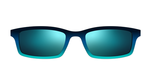 The Polarized Royal Blue to Seafoam Gradient Sun Top - Pair Eyewear