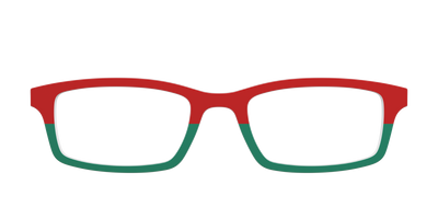 The Scarlet Red & Spruce Split - Front Top Thumbnail - Pair Eyewear