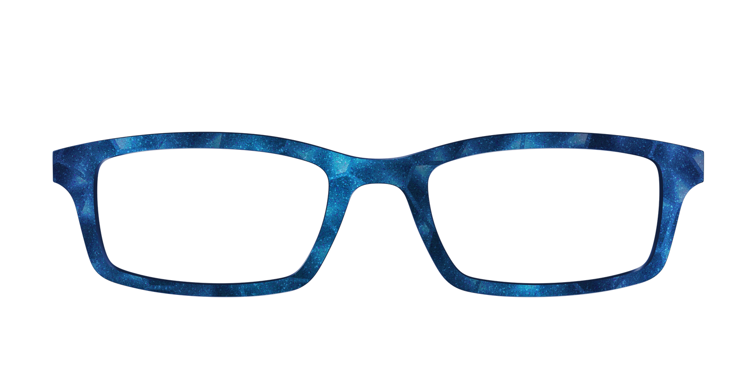 The Shimmering Cobalt Hexagons - Front Top Image - Pair Eyewear