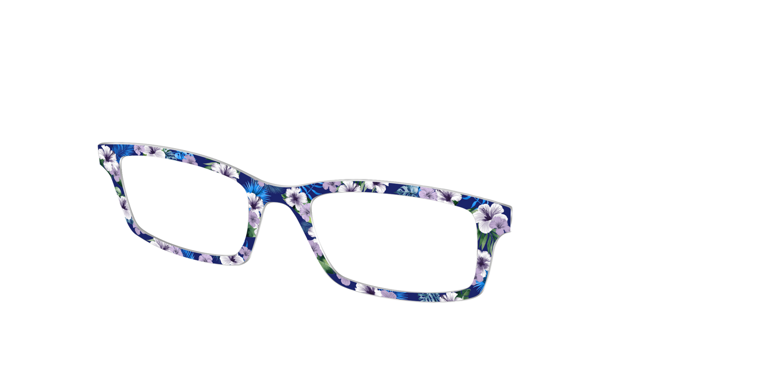 The Tropical Blue Blossoms - Angle Top Image - Pair Eyewear