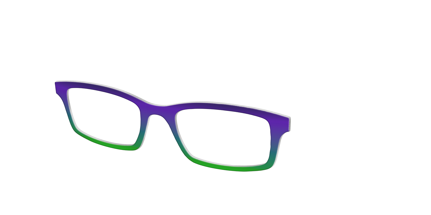The Ultra Violet to Bright Green Gradient - Angle Top Image - Pair Eyewear