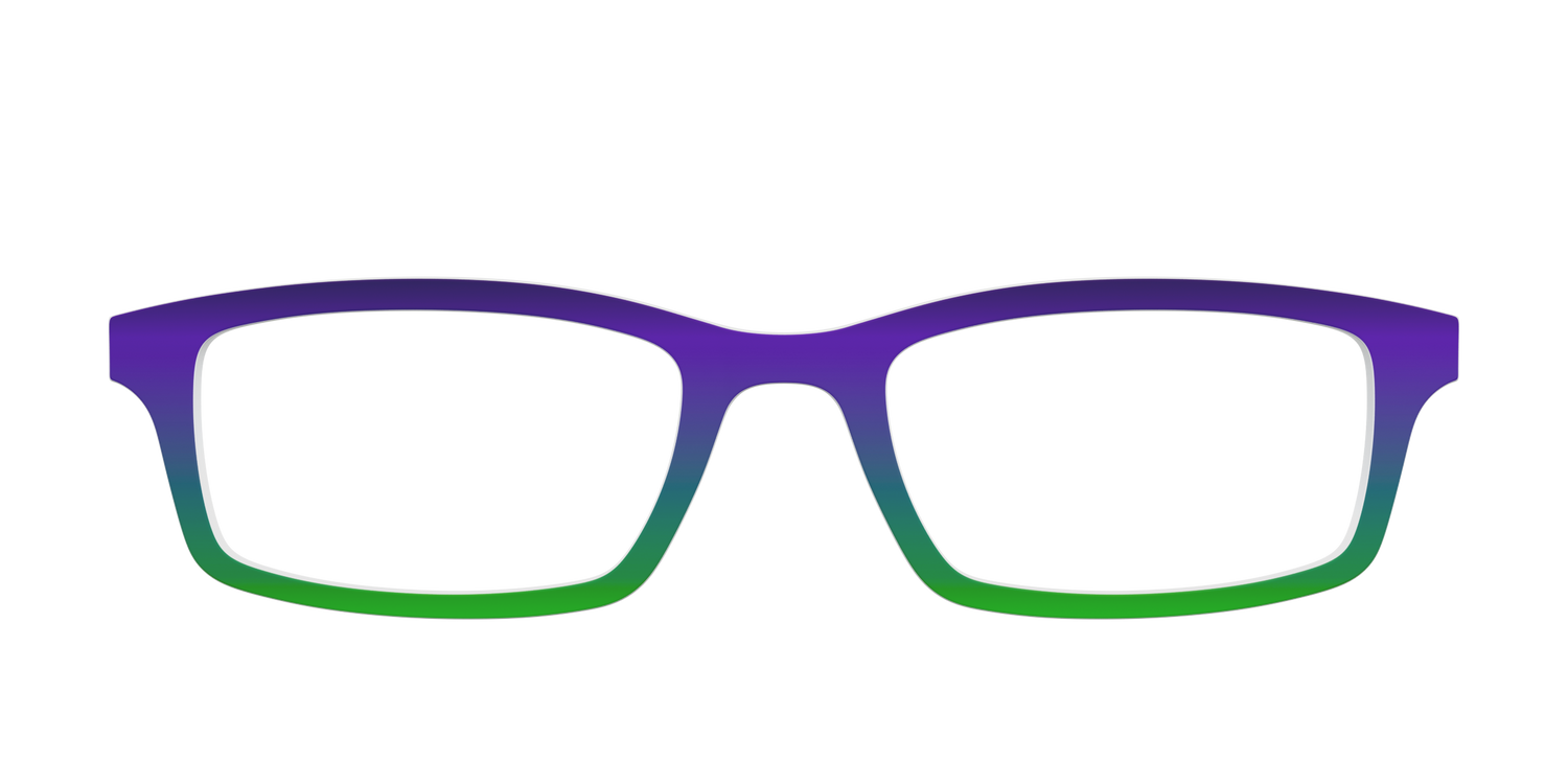The Ultra Violet to Bright Green Gradient - Front Top Image - Pair Eyewear