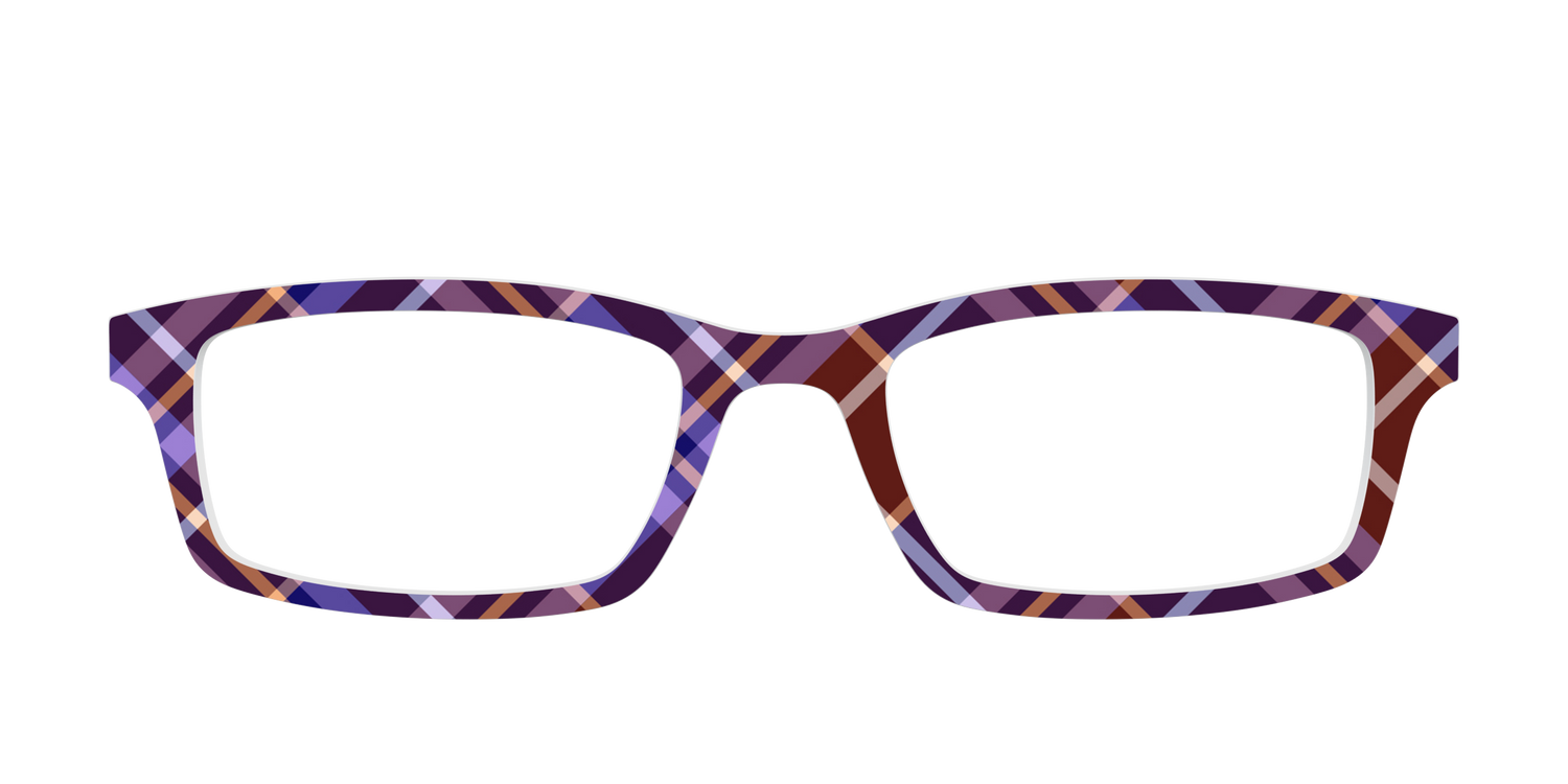The Water Iris Plaid - Front Top Image - Pair Eyewear