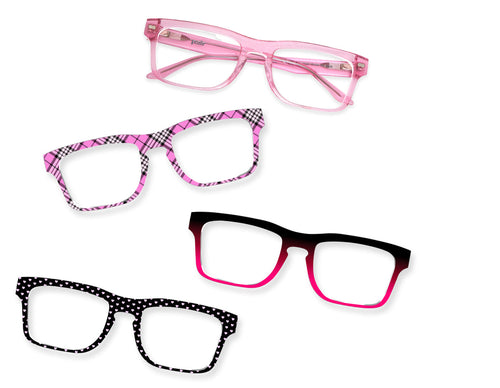 The Drew - Pink Glitter Clear - Pair Eyewear