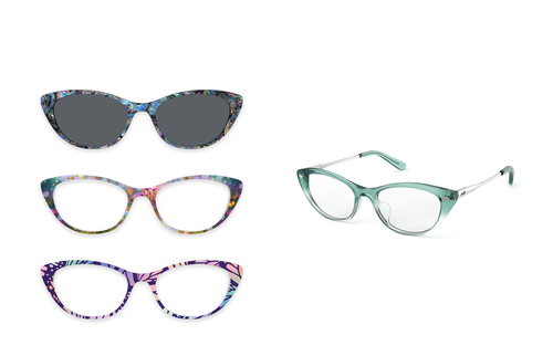 The ella - Teal Pearlized Gradient Acetate Silver Metal - Pair Eyewear
