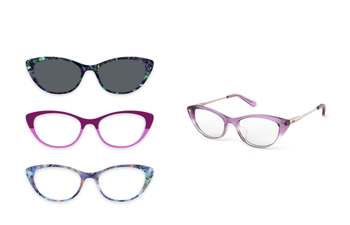 The ella - Violet Pearlized Gradient Acetate Rose Gold Metal - Pair Eyewear