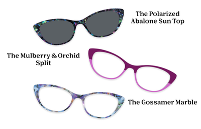 The ella - Violet Pearlized Gradient Acetate Rose Gold Metal - Pairing Set - Pair Eyewear