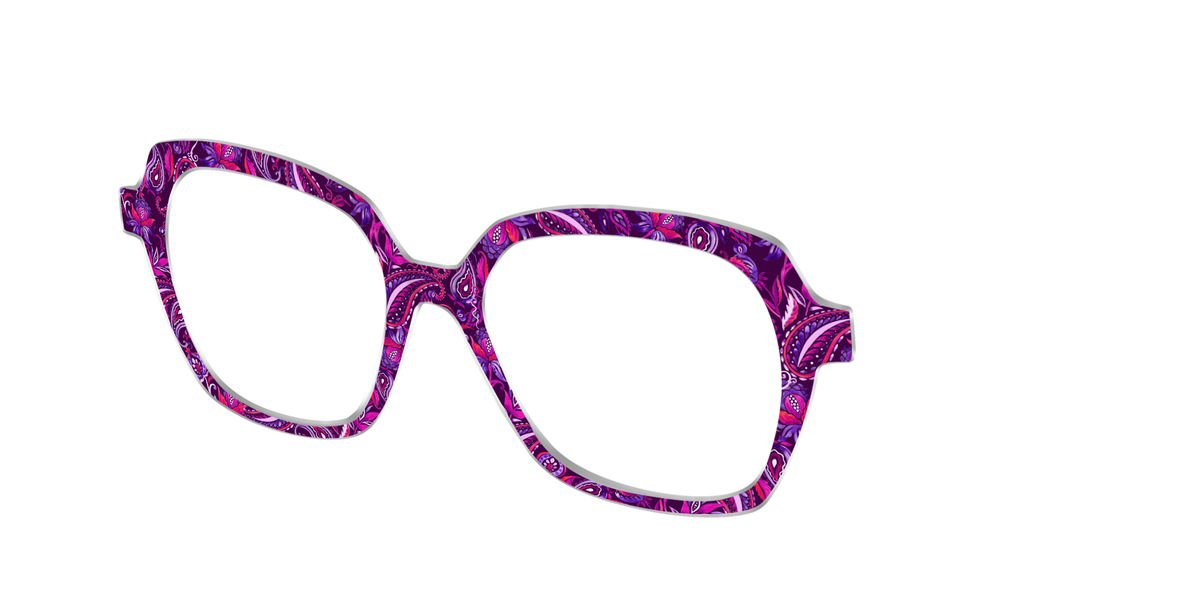 The Aubergine Paisley - Angle Top Image - Pair Eyewear