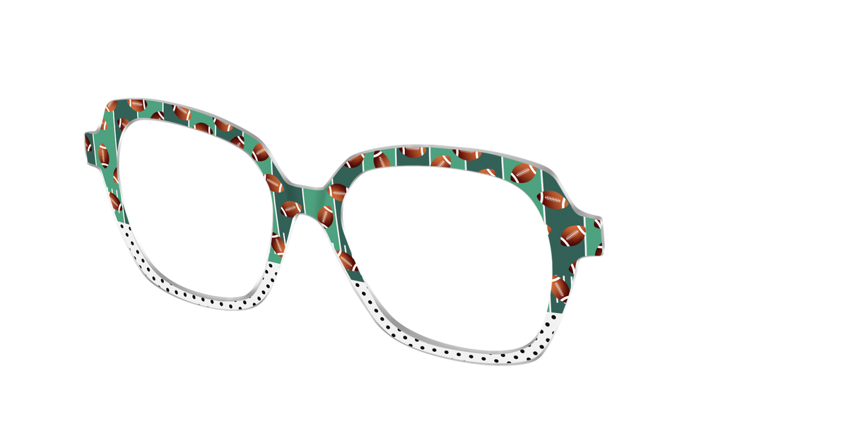 The Fifty Yard Line Polka Dot Split - Angle Top Image - Pair Eyewear