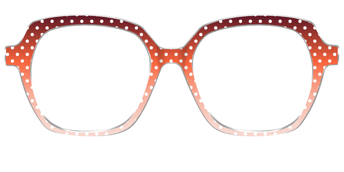 The Maroon to Blush Gradient Polka Dot - Front Top Image - Pair Eyewear
