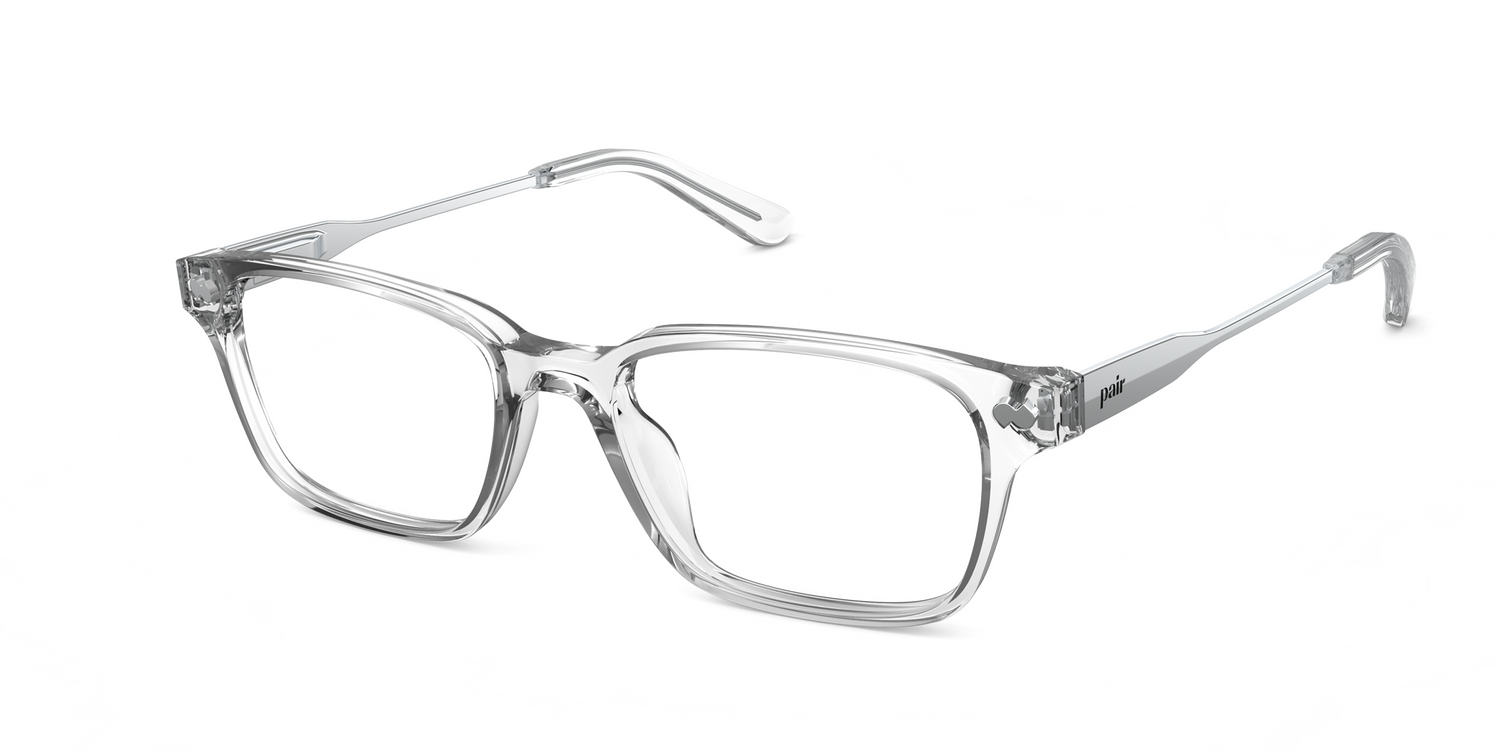 The Finley - Crystal Clear Acetate Silver Metal - Carousel12 - Pair Eyewear