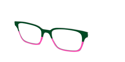 The Emerald and Flamingo Split - Angle Top Thumbnail - Pair Eyewear