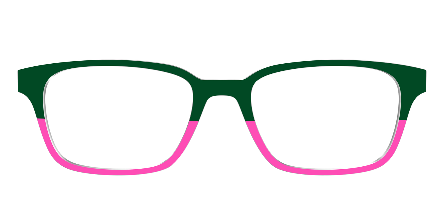 The Emerald and Flamingo Split - Front Top Image - Pair Eyewear