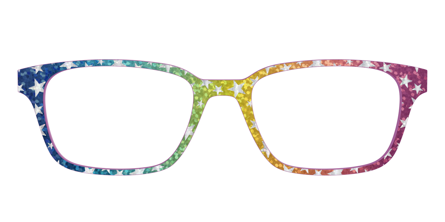 The Iridescent Rainbow Stars - Front Top Image - Pair Eyewear