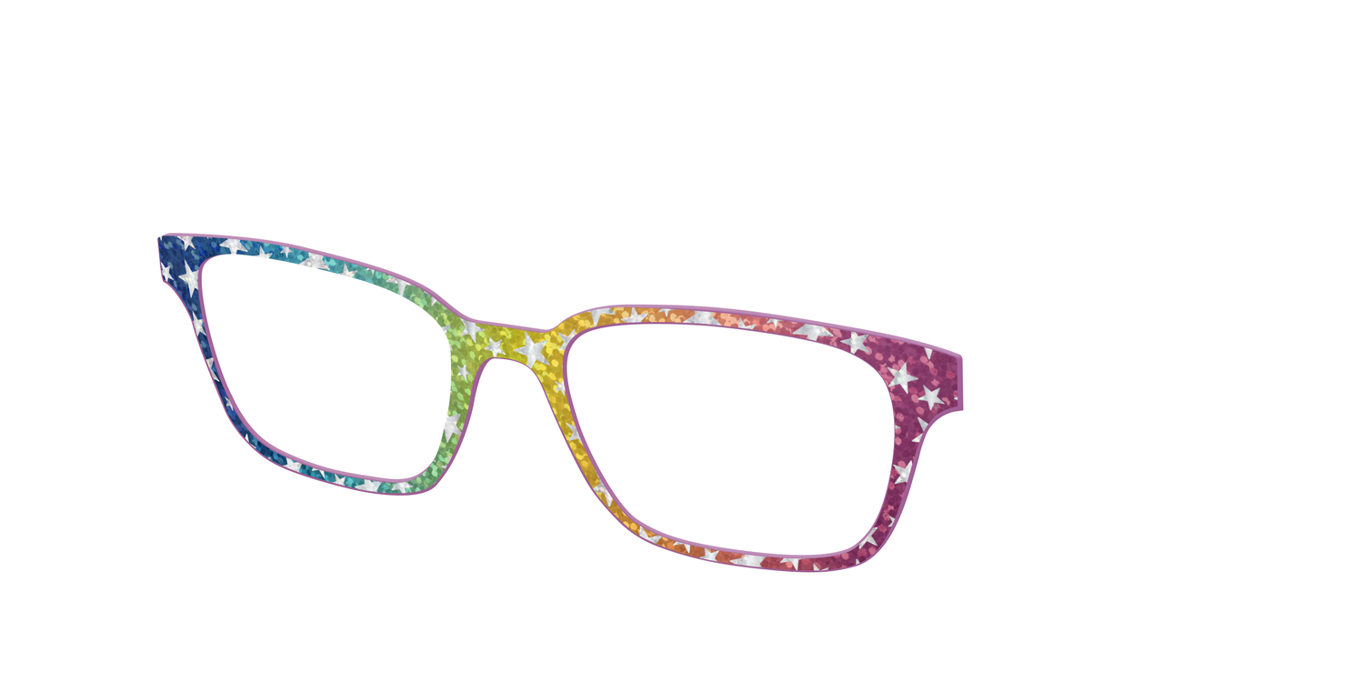 The Iridescent Rainbow Stars - Angle Top Image - Pair Eyewear