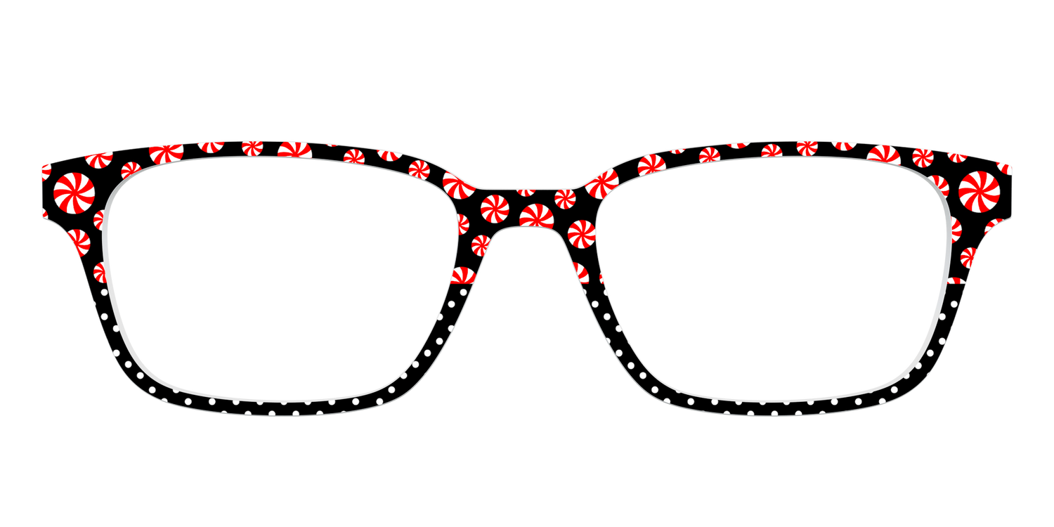 The Peppermint Pin Dot Split - Front Top Image - Pair Eyewear
